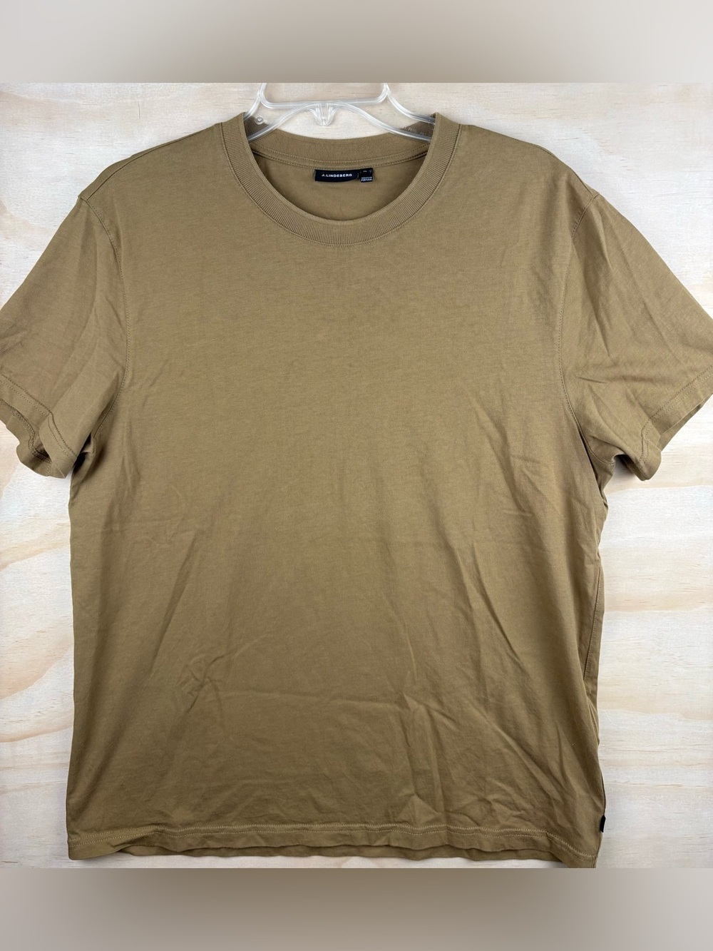 J.Lindeberg Shirt Mens XL Tan Crewneck Silo Pima Cotton Jersey Tee Slim Fit